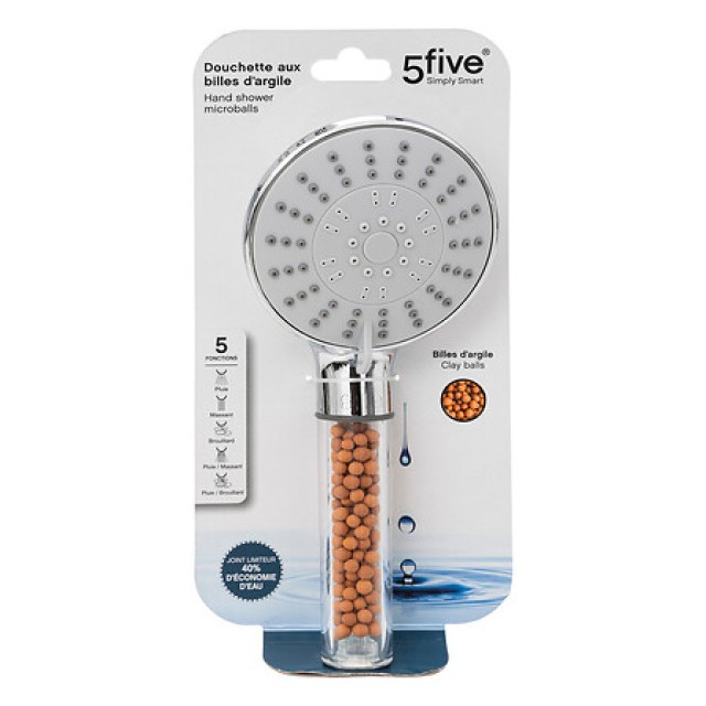 Τηλέφωνο Ντους με Φίλτρο Σφαιριδίων 5 Λειτουργιών 11 x 6 x 26 cm 174992 5Five Simply Smart