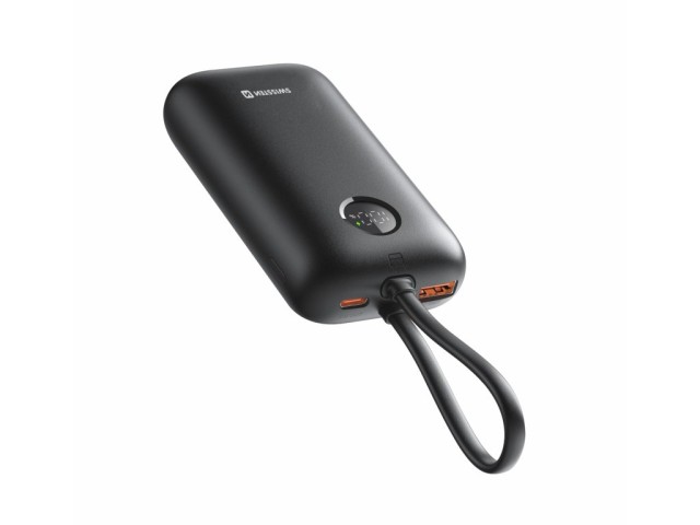 SWISSTEN Φορητός Φορτιστής Voltbox 35 W 10,000 mAh με Ενσωματωμένα Καλώδια USB-C και Lightning 8595217490550