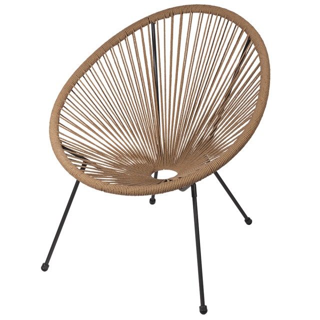 Galileo Καρέκλα lounge με εφέ σχοινιού, κατασκευή από σίδερο 70x69x81 cm στοιβαζόμενη Cartagena Est 5914297