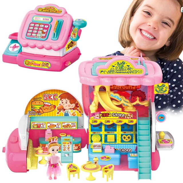 BAKAJI Σετ Παιχνιδιού Ταμειακή Μηχανή Εστιατορίου για Παιδιά με Κούκλα και Αξεσουάρ 02052796
