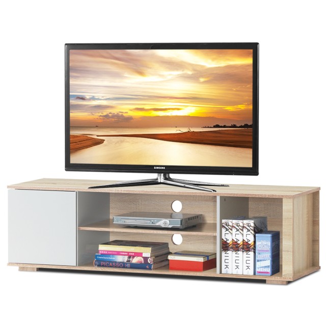 Costway Ξύλινο TV Lowboard με Σχέδιο Landhausstil και Αποθηκευτικούς Χώρους HW61771NA