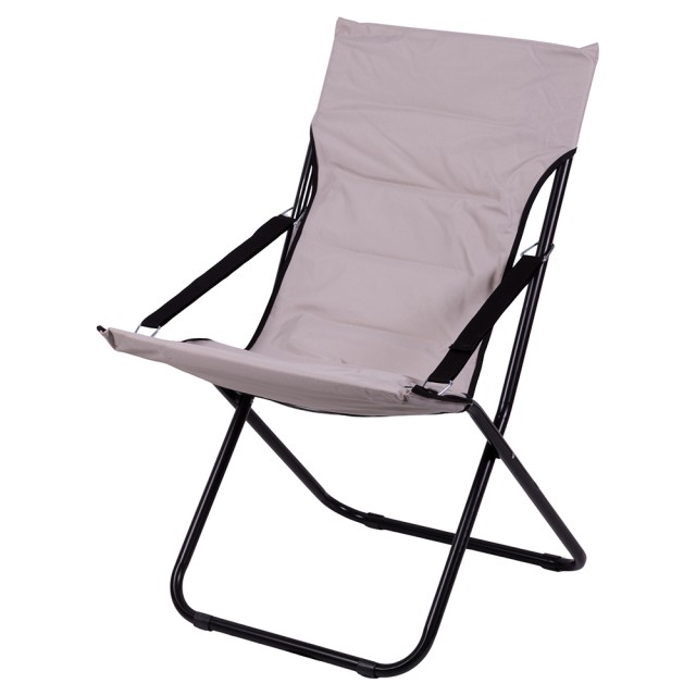 Galileo Ξαπλώστρα καναπές με επένδυση, με μπράτσα, πτυσσόμενη δομή από ατσάλι, Ecr Panama Est 2192964