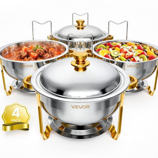 VEVOR Σετ 4 Σκευών Μπουφέ 5,7L από Ανοξείδωτο Ατσάλι με 4 Δοχεία και Θήκη Καυσίμου YXKCLJSBXGG2NKESF001V0