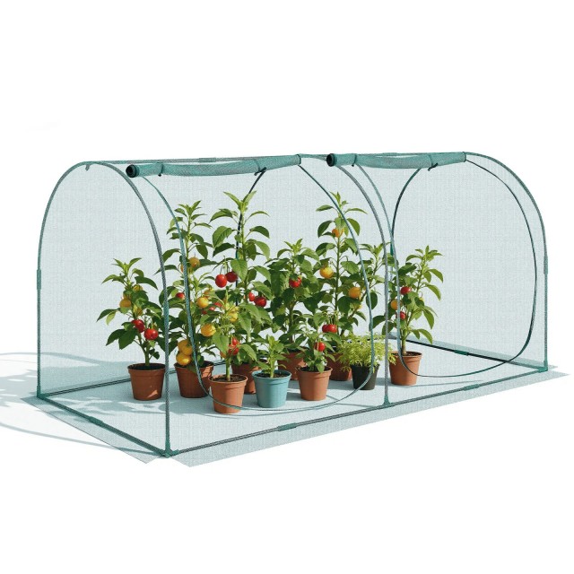 VEVOR Προστατευτική Καλύπτρα Καλλιέργειας 2.48x1.2x1.2m με Πόρτα Φερμουάρ, Ανθεκτική στον Άνεμο, Εύκολη Εγκατάσταση ZZBHZ1PCS984ZQZ2F001V0