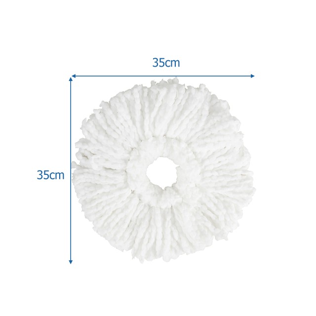 Costway Σετ 6 Ανταλλακτικά Σφουγγαρίστρας: Πανάκια Στεγνού Σκουπίσματος & Υγρά Σφουγγαρόπανα - Πλενόμενα Στρογγυλά Μοπάντα Λευκά CL12082