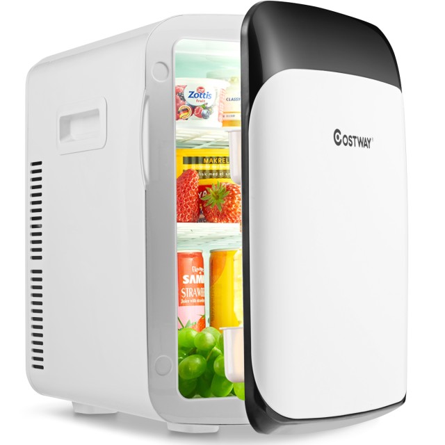 Costway Φορητό Μίνι Ψυγείο 15L με Διπλή Λειτουργία Ψύξης & Θέρμανσης - Λευκό EP25580DE-WH
