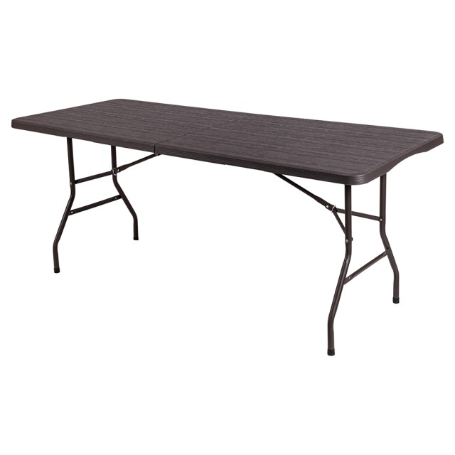 Galileo Πτυσσόμενο τραπέζι-βαλίτσα από ατσάλι και πολυαιθυλένιο 181x74x74 cm καφέ Est 5914107