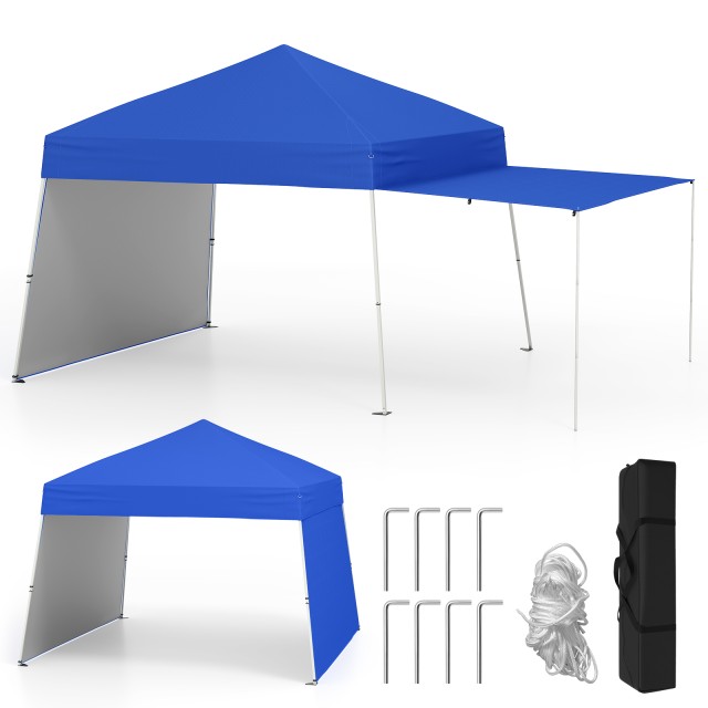 Costway Μετατρέψιμο Πτυσσόμενο Κιόσκι 430x280cm με Μπλε Τέντα NP12558BL