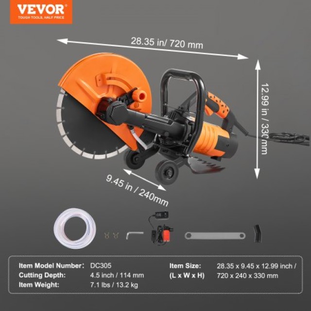 VEVOR 305mm Κόφτης Μπετόν 2800W DDHNTJ1800W12HEK8V2
