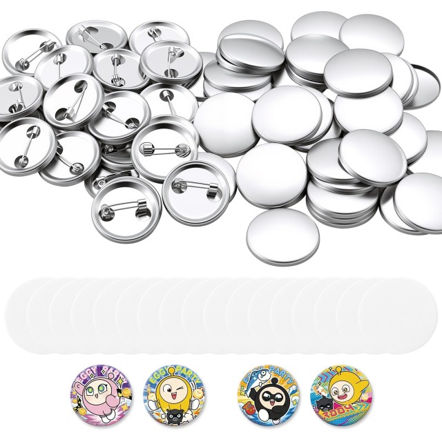 VEVOR Σετ Κατασκευής Κονκάρδων 200 Τεμ. 58 mm με Μεταλλικές Πλάτες, Κελύφη, Φιλμ Mylar και Χαρτιά XZJHCHCYX58MGMS5L001V0