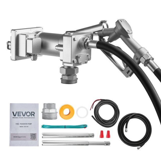 VEVOR Αντλία Μεταφοράς Καυσίμου 12V DC 57 L/min, Κιτ Μεταφοράς Diesel από Χυτοσίδηρο με Αυτόματη Προστασία από Υπερθέρμανση FBBMG15GPM15Q2GY3001V9