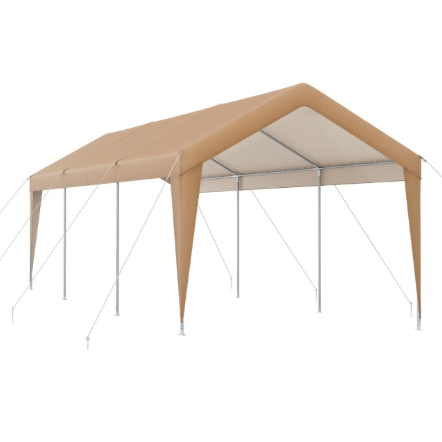 Costway Μεταλλικό Στέγαστρο Αυτοκινήτων 600 x 301 x 285 cm με Αδιάβροχη Κάλυψη και Πολυχρηστική Χρήση για Οχήματα και Εκδηλώσεις AW10020+