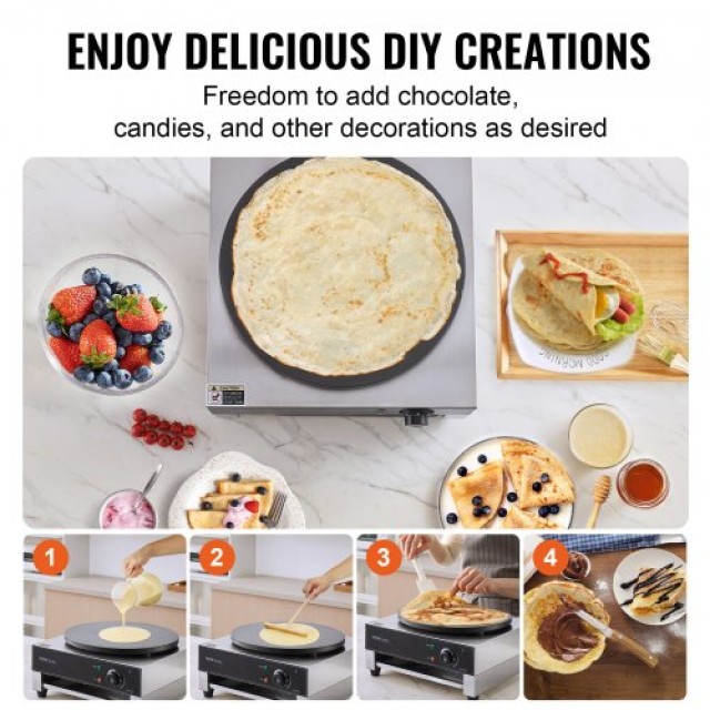 VEVOR 16 Ηλεκτρική Κρεπιέρα Επαγγελματική 1700W Αντικολλητική SYJBJDP1ZF00VCJDUV2