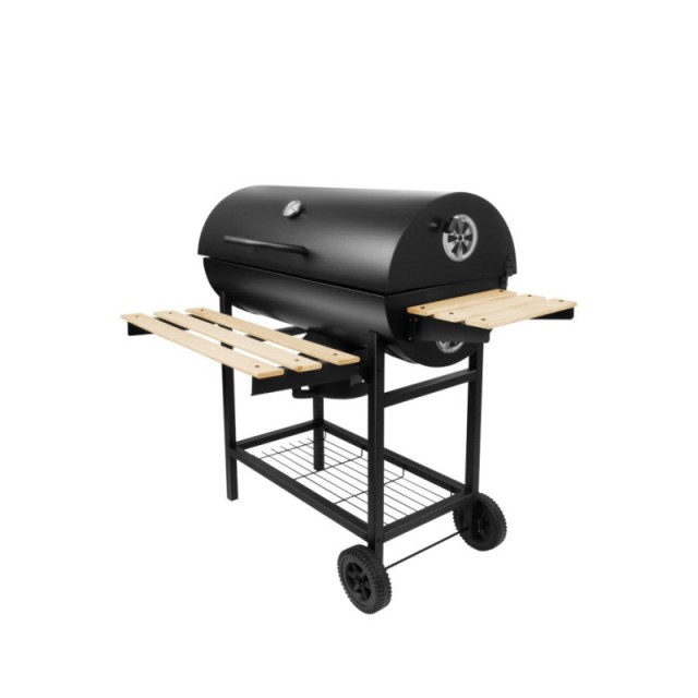 GREGMAN Ψησταριά Κάρβουνου Roast 80 με Καπάκι και Ρόδες, Μαύρη 5903796016659