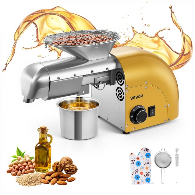 VEVOR Ηλεκτρικό Πιεστήριο Λαδιού 5 kg/h 1250W με Θερμή & Ψυχρή Έκθλιψη DDZYJ1800W46FXK8L001V2