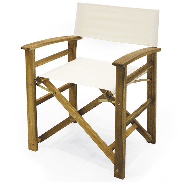 Galileo Σετ 2 τμχ Πτυσσόμενη καρέκλα σκηνοθέτη από ξύλο ακακίας, με πλάτη και κάθισμα από πολυεστέρα Bali Est 2192662