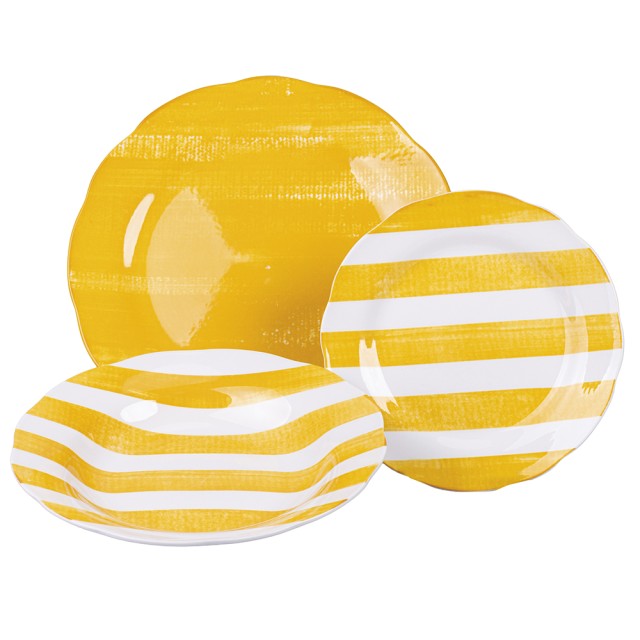 Villa DEste  Σετ πιάτων 18 τεμαχίων από πορσελάνη, 6 θέσεις τραπεζιού σε 6 διαφορετικά σχέδια Versilia 5922167