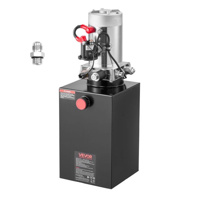 VEVOR Υδραυλική Μονάδα 15L, Αντλία Μονοδραστηρικής Ανατρεπόμενης Ρυμούλκας, 22 MPa & 3.4 L/min, DC 12V με Μεταλλική Δεξαμενή για Ανύψωση Αυτοκινήτων 12VDZYFXJSYXA6CFY001V9