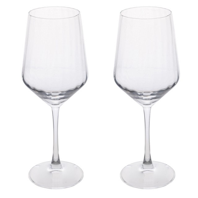 Galileo Σετ 2 ποτήρια κρασιού 510 ml από γυαλί με κάθετες ρίγες Optic Sibilla 5919187