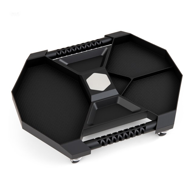 Costway Φορητό Ρολλοειδές Πολυεργαλείο με 4 Περιστρεφόμενους Τροχούς 135kg Φέρουσα Ικανότητα Πολυχρηστικό Εργαστηριακό Καρότσι Μαύρο AU10056BK