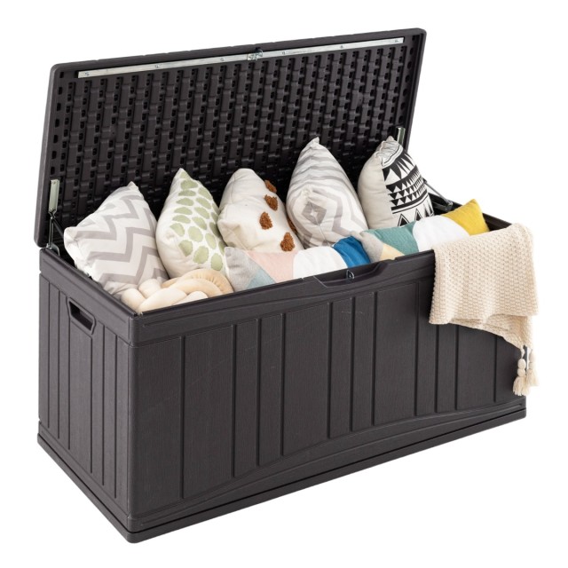 Costway Κουτί Αποθήκευσης Κήπου 300L HDPE με Αεριοπνευματικά Ελατήρια & Κλειδαριά  61 x 114 x 55 εκ NP12851ZS