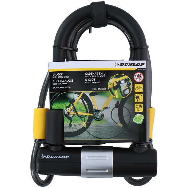 DUNLOP Κλείδωμα Ποδηλάτου με Καλώδιο 120 cm και 2 Κλειδιά Αντικλεπτικής Προστασίας 02838798