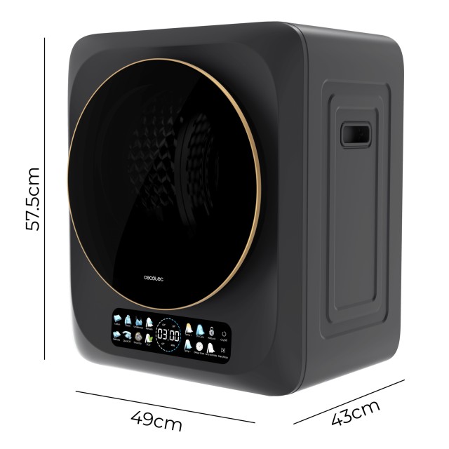 Cecotec  Mini Στεγνωτήριο Ρούχων Bolero DressCode Dry  3400V 3kg με Οθόνη Full Color, 8 Προγράμματα, UV Care και Dry Shoe Pro CEC-111289