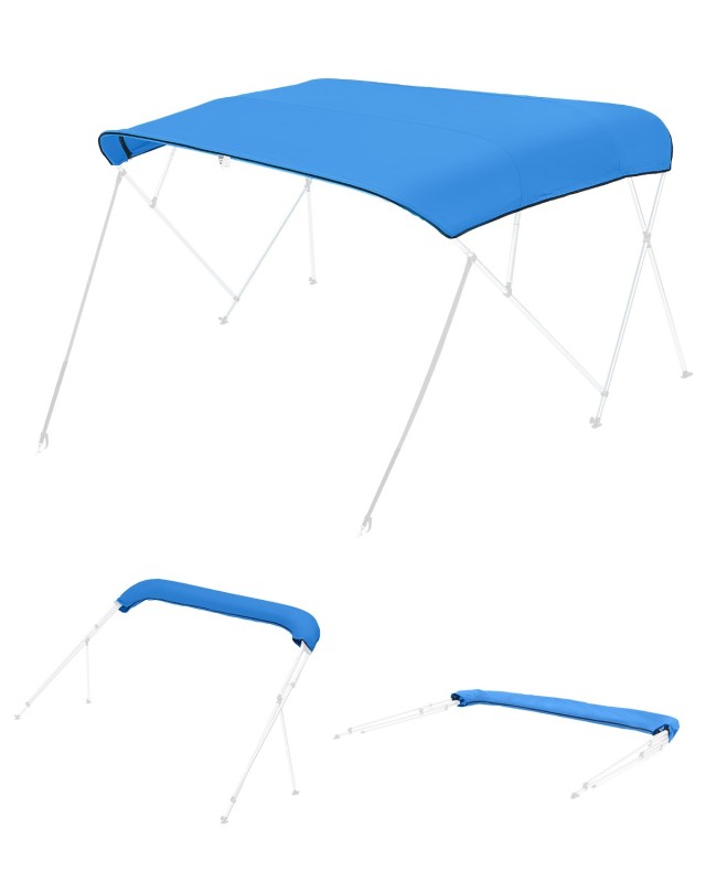 VEVOR Ανταλλακτικό Κάλυμμα Bimini Top 4 Τόξων, 244 cm, 600D, Αδιάβροχο, Μπλε CYZYPDPTHJ96U4ST1001V0