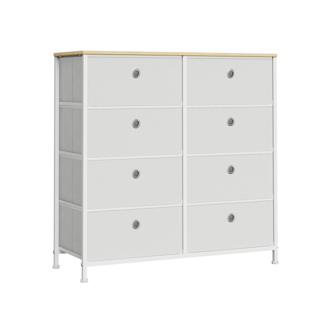 SONGMICS LTS024W57 Ανοιχτό Γκρι Λευκό Συρταριέρα 8 Συρταριών για Ντουλάπα ή Σαλόνι 