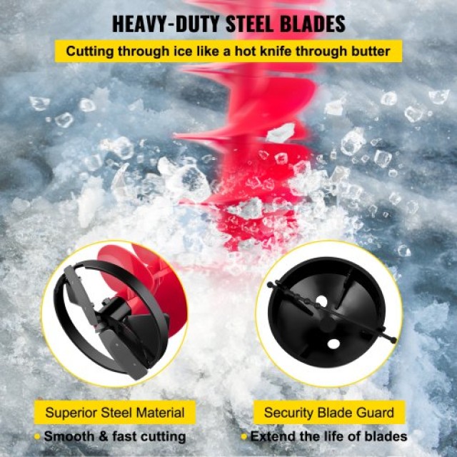 VEVOR Τρυπάνι Πάγου 6 με Προέκταση & Προστατευτικό Λεπίδας  BZHSNLYC3934683TRV0