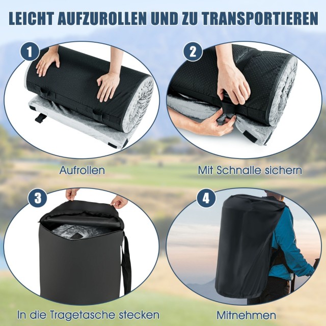 Costway  Άνετο και Πρακτικό Στρώμα Κάμπινγκ με Memory Foam και Αδιάβροχη Επένδυση NP10728GR