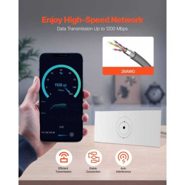 VEVOR Καλώδιο Επέκτασης Starlink Gen 3, 75 FT, 1200 Mbps XLYZDLGEN326BSZ9S001V9