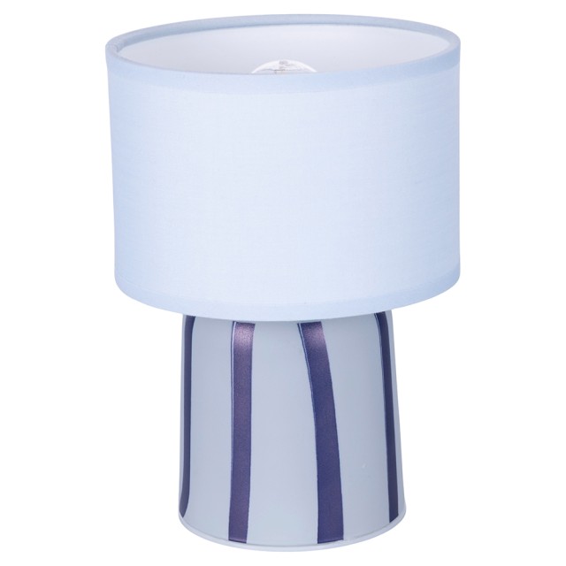 Villa DEste  Φορητή λάμπα LED με μπαταρία, ύψος 20 cm, βάση από γυαλί και καπέλο από ύφασμα Ocean 2188506