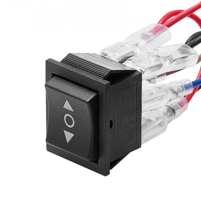 VEVOR Διακόπτης Rocker 6 Ακίδων Αναστροφής Πολικότητας 3 Θέσεων (ON)-OFF-(ON) AC 250V/16A 125V/20A για Αυτοκίνητα Σκάφη Οικιακές Συσκευές - Διάσταση: 31 x 25.2 x 31.8mm XXZXQKZKGYXCMCBGY001V9
