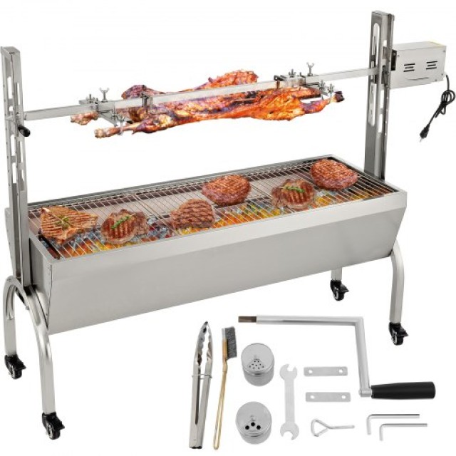 VEVOR Σούβλα Ψησταριάς, 60kg, Ανοξείδωτη για Γουρούνι/Αρνί, με Μοτέρ & Ρυθμιζόμενο Ύψος  KYLYCBD48220VQ027V2