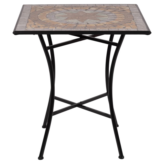 Galileo Εξωτερικό τετράγωνο τραπέζι 70x70 cm από σίδερο με διακόσμηση μωσαϊκού σε κεραμικό Κύπρος Est 2192581