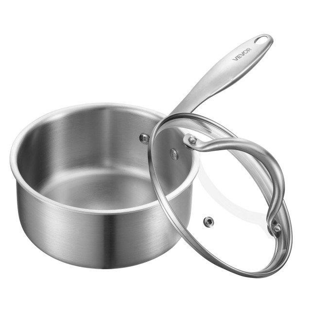 VEVOR Πολυχρηστική Κατσαρόλα 1.5QT (φ 16 x 7.5 εκ.) - Ανοξείδωτη με Γυάλινο Καπάκι BXGJG15QT1JT99RW9001V0