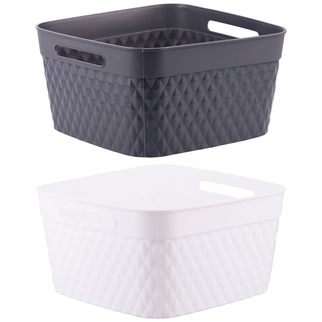 Galileo Μεγάλο πολυχρηστικό καλάθι αποθήκευσης 30x30 cm από πλαστικό PE με διπλή λαβή 2188905 Τυχαία Επιλογή Χρωμάτων
