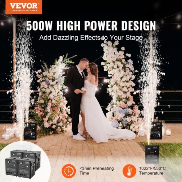Μηχανή Πυροτεχνημάτων VEVOR Cold Spark x4 500W για Εκδηλώσεις  YHKZQ500W4GWTNB7BV2