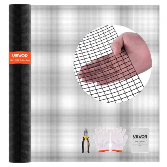 VEVOR Ρολό Υποδομής Συρμάτινου Πλέγματος 183cm x 30.4m, 1/2 ίντσας, 19 Gauge, Βινυλίου Επένδυσης, Γαλβανισμένο για Αντίσταση Καιρού. JSGSWL72IN10X9B74001V0