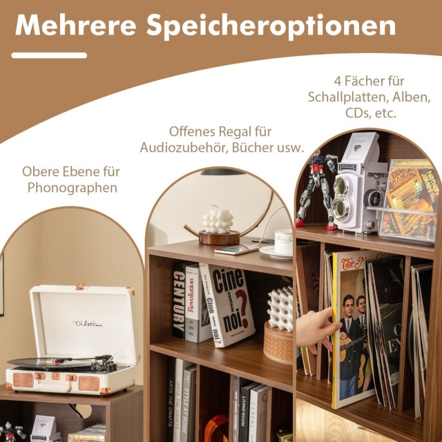 Costway Πολυλειτουργική Βάση Πικάπ με Χώρο Αποθήκευσης και Σταθμό Φόρτισης JV11580DE-WT