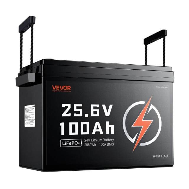 VEVOR Μπαταρία Λιθίου LiFePO4 24V 100Ah 2560Wh με BMS 100A 24VLDCWLY1009AS2T001V9