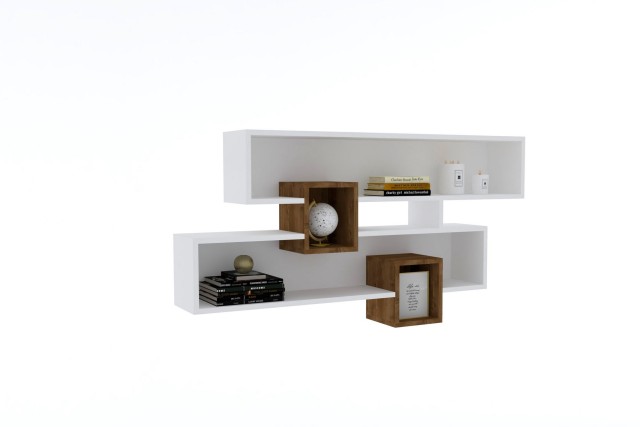 Επιτοίχιο Ράφι Καρυδί-Λευκό 120x22x75 cm 835PUQ1607