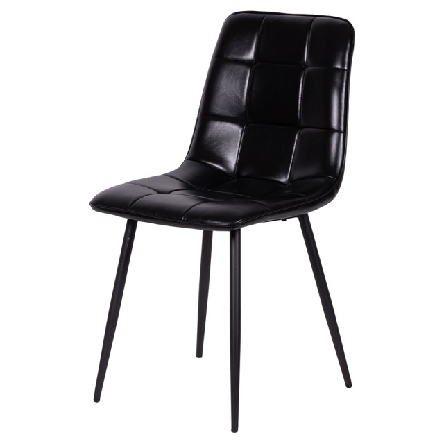 Galileo Βιομηχανική Καρέκλα Sibilla με Μεταλλικά Πόδια και Μαύρο Καπιτονέ Κάθισμα 5925776