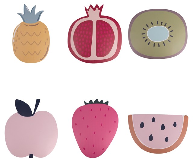 Villa DEste  Σετ 6 τμχ Τραπεζομάντηλο φρούτων από PVC Fruit Life 5922021