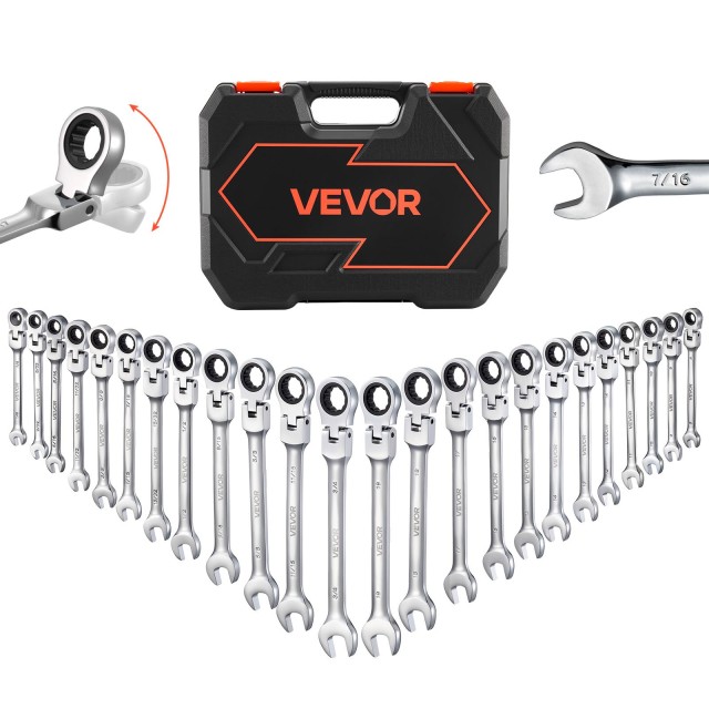 VEVOR Σετ Κατσαβιδιών Flex-Head με Καρυδάκια, 24 Τεμάχια SAE & Metric, 72 Δοντιών, Cr-V Ατσάλι, με Θήκη Αποθήκευσης ZXBSTZYTS24PXGDIW001V0