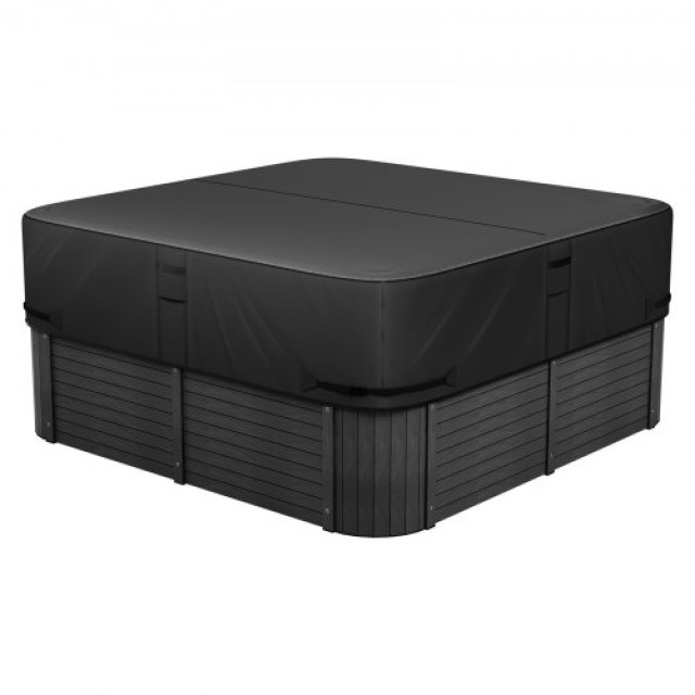 VEVOR Κάλυμμα Υδρομασάζ Εξωτερικού Χώρου 2413x2413x508mm Αδιάβροχο Μαύρο BLKRSYGGZFXLCJ4X0001V0