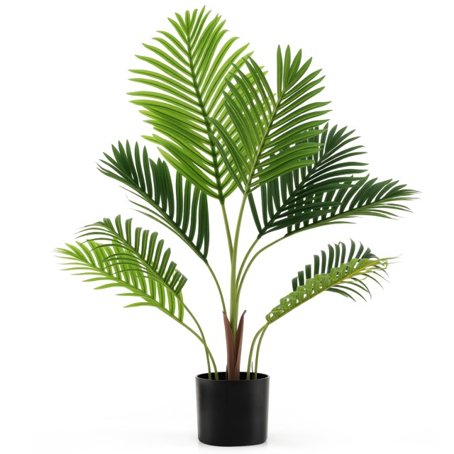 Costway Σετ 2 Τεχνητών Φοινίκων Αρέκα 90εκ σε Γλάστρα HZ10328GN-2