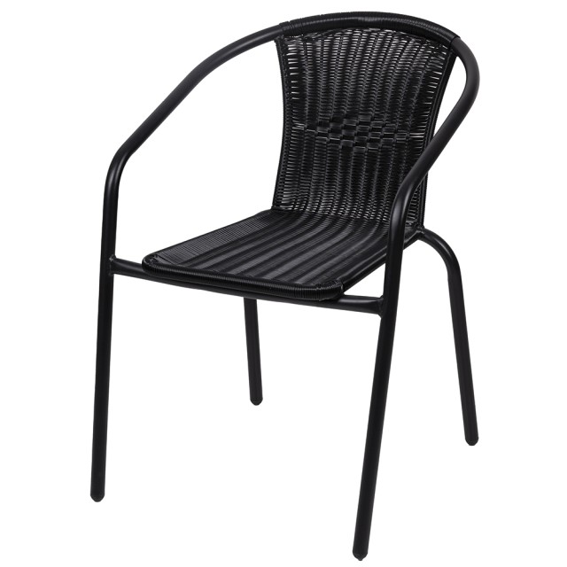 Galileo Εξωτερική καρέκλα με πλεκτά μπράτσα, δομή από ανθρακοχάλυβα σε ανθρακί γκρι Est 5901457