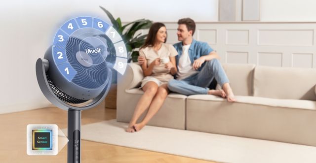 Levoit Επιδαπέδιος Ανεμιστήρας Ορθοστάτης Levoit Smart Pedestal Fan Τηλεχειριστήριο & 12 Ταχύτητες Γκρι LPF-R432-AEUR